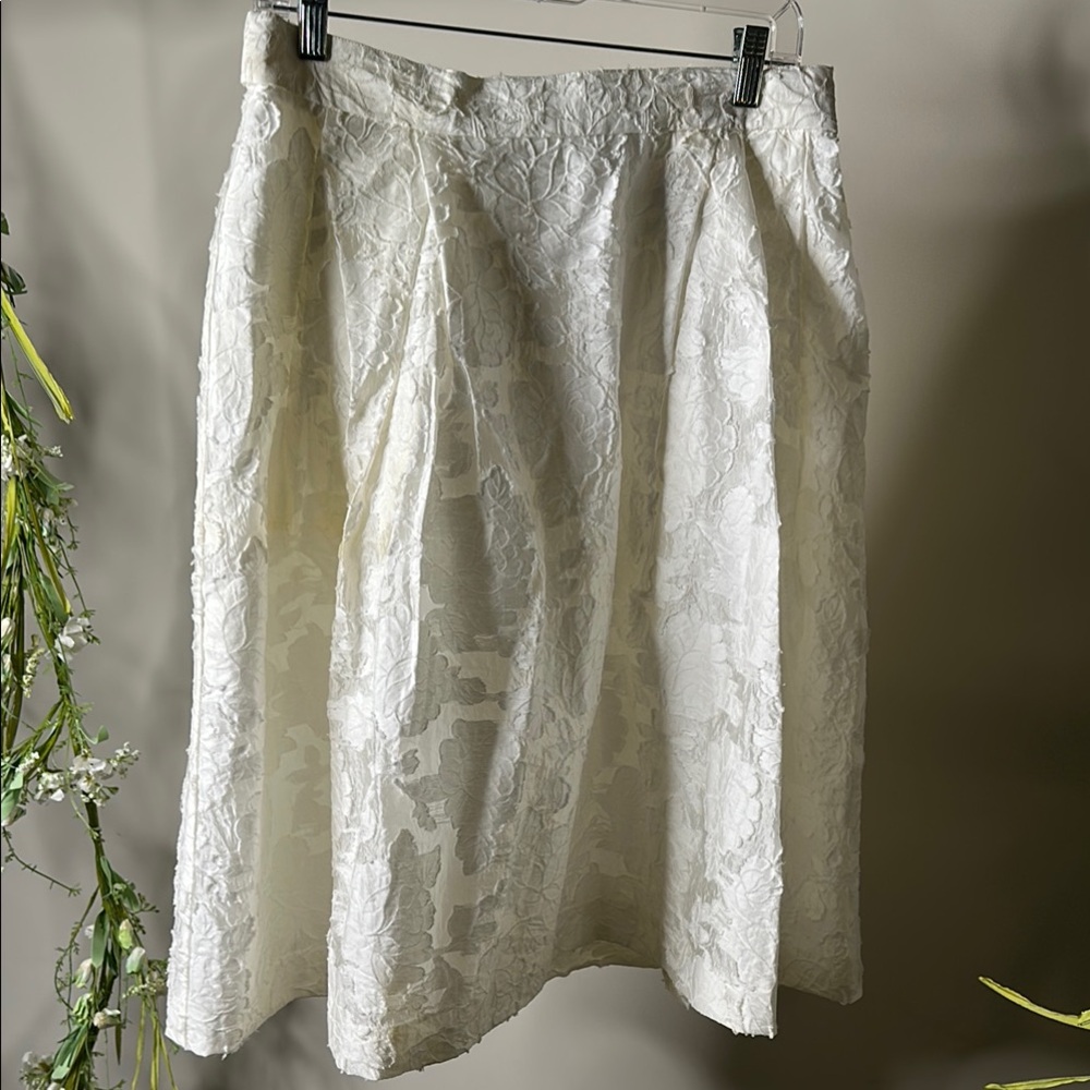 H&M Cream A-Line Midi Skirt Resort Wear
